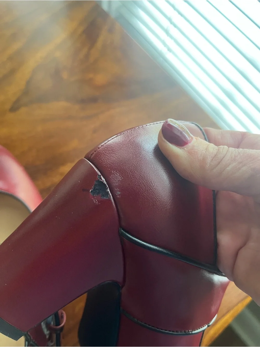 Burgundy Ombré Mary Jane Pumps with Block Heel | Vintage-Inspired | Size 10